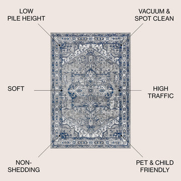Jerica modern Persian Vintage Medallion Area Rug